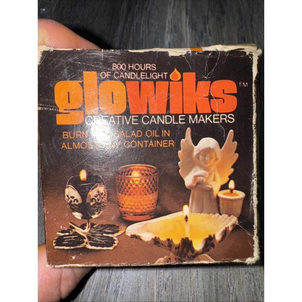 Vintage 1978 box"Glowiks" Creative Candle Makers 800 hrs Pyrex Rare HTF UnCandle